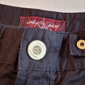 Baby Phat Y2K Pants Ankle Drawstring Hem Black Cotton Women Size 5 Junior